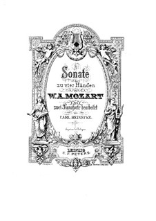 Sonata for Piano Four Hands in F Major, K.497: arranjos para dois pianos de quatro mãos by Wolfgang Amadeus Mozart
