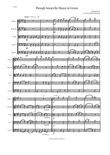 Though Amaryllis Dance in Green: Para quinteto de cordas by William Byrd