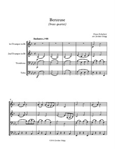 Wiegenlied (Cradle Song), D.498 Op.98 No.2: para quarteto de bronze by Franz Schubert