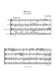 Wiegenlied (Cradle Song), D.498 Op.98 No.2: Para quarteto de sopro by Franz Schubert