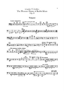 The Pleasure Dome of Kubla Khan, Op.8: parte percusão by Charles Tomlinson Griffes