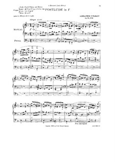 L'organiste pratique (The Practical Organist): Book III. Postlude in F Major, Op.46 No.2 by Alexandre Guilmant