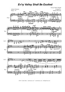 No.3 Every Valley Shall Be Exalted: For Bb-clarinet and piano by Georg Friedrich Händel