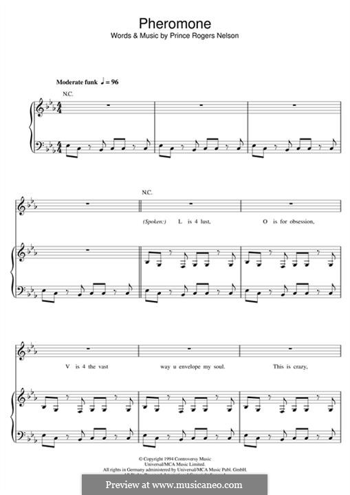 Pheromone: Para vocais e piano (ou Guitarra) by Prince