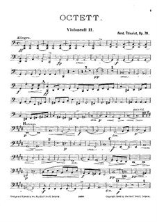 String Octet in C Major, Op.78: violoncelo parte II by Ferdinand Thieriot