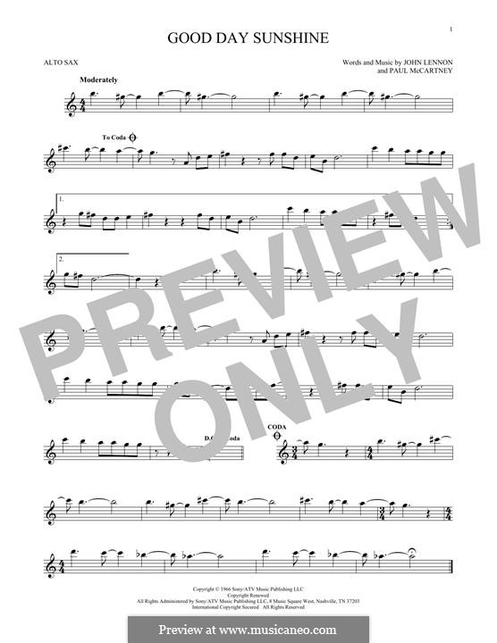 Good Day Sunshine (The Beatles): para Saxofone Alto by John Lennon, Paul McCartney