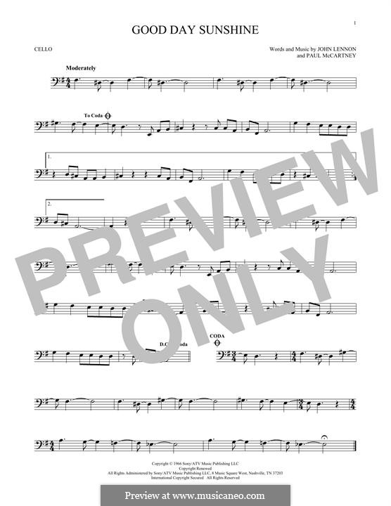 Good Day Sunshine (The Beatles): para violoncelo by John Lennon, Paul McCartney