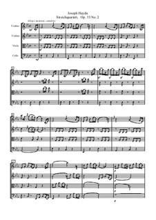 String Quartet No.30 in E Flat Major 'The Joke', Hob.III/38 Op.33 No.2: partitura completa by Joseph Haydn
