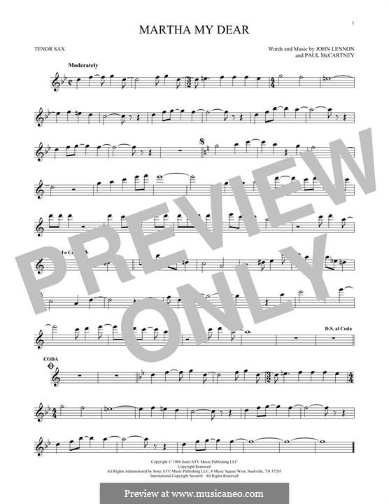 Martha My Dear (The Beatles): para saxofone tenor by John Lennon, Paul McCartney