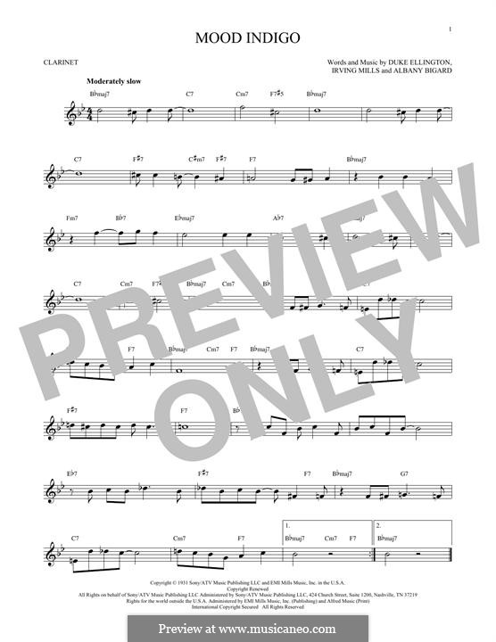 Mood Indigo: para clarinete by Irving Mills, Albany Bigard, Duke Ellington