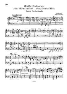 Goethe Festival March, S.227: Para Piano by Franz Liszt