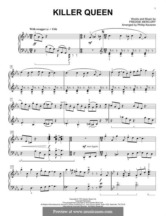 Killer Queen (Queen): Para Piano by Freddie Mercury