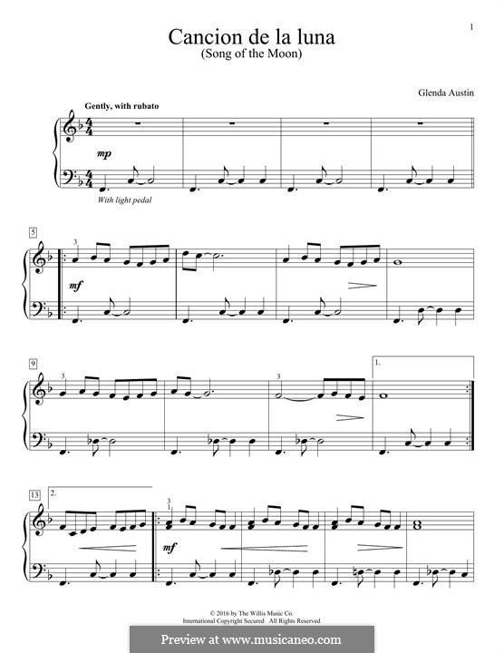 Cancion de la Luna: Para Piano by Glenda Austin