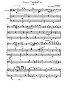 Variation No.9 'Nimrod': para viola e piano by Edward Elgar