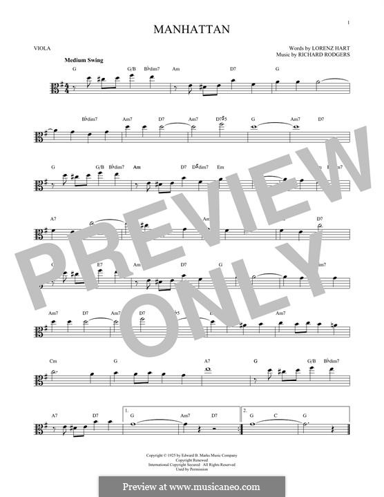 Manhattan: para viola by Richard Rodgers