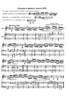 Sonata for Piano No.43 in E Flat Major, Hob.XVI/28: Fragment from Finale. Version for french horn and piano by Joseph Haydn