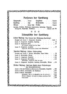 The Valkyrie , WWV 86b: Act I, for soloists and piano by Richard Wagner