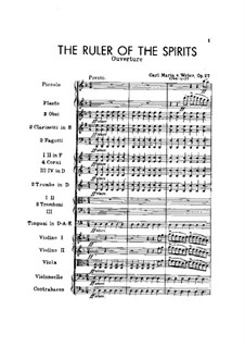 Der Beherrscher der Geister (The Ruler of the Spirits), J.122 Op.27: Partitura completa by Carl Maria von Weber