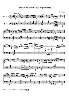Sonata for Piano in A Major: Finale. Version for french horn and piano by Joseph Haydn
