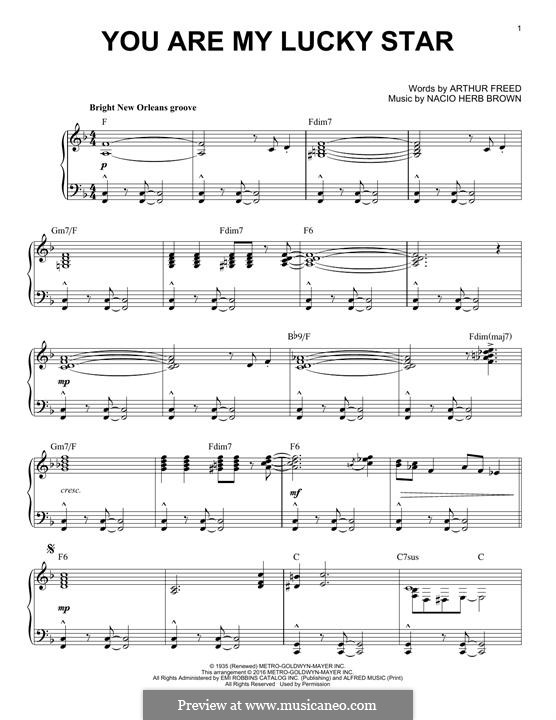 You Are My Lucky Star (Louis Armstrong): Para Piano by Nacio Herb Brown