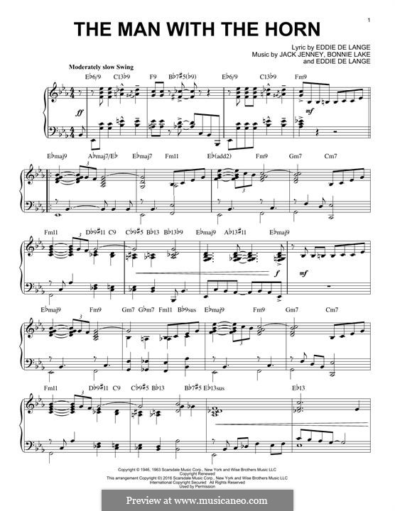 The Man with the Horn: Para Piano by Eddie De Lange, Jack Jenney, Bonnie Lake