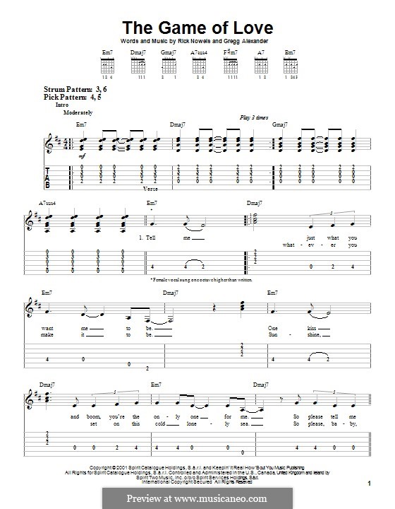 The Game of Love (Santana): Para guitarra com guia by Gregg Alexander, Rick Nowels