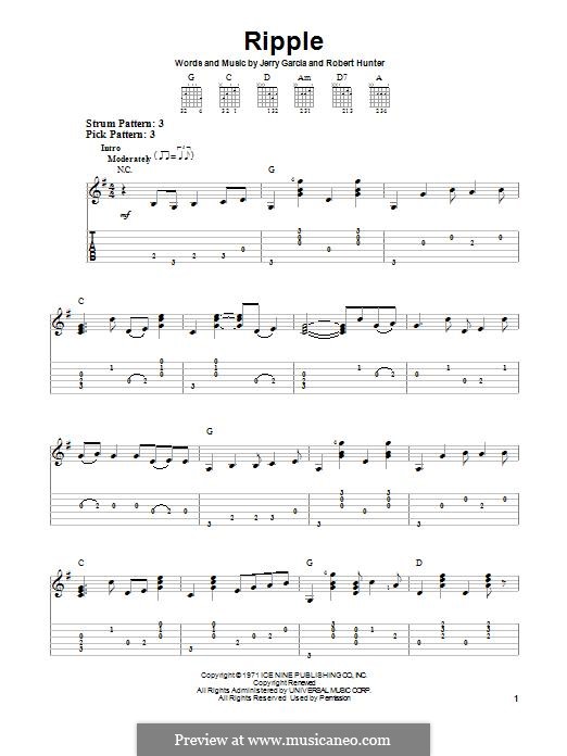 Ripple (The Grateful Dead): Para guitarra com guia by Jerry Garcia, Robert Hunter