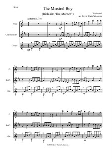 The Minstrel Boy (The Moreen): For flute, clarinet and guitar by folklore