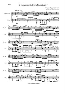 Sonata in F (first and last movements): For cor anglais and guitar by Diogenio Bigaglia