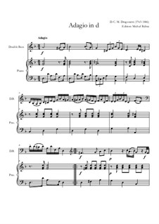 Adagio in d: For double bass and piano by Domenico Dragonetti