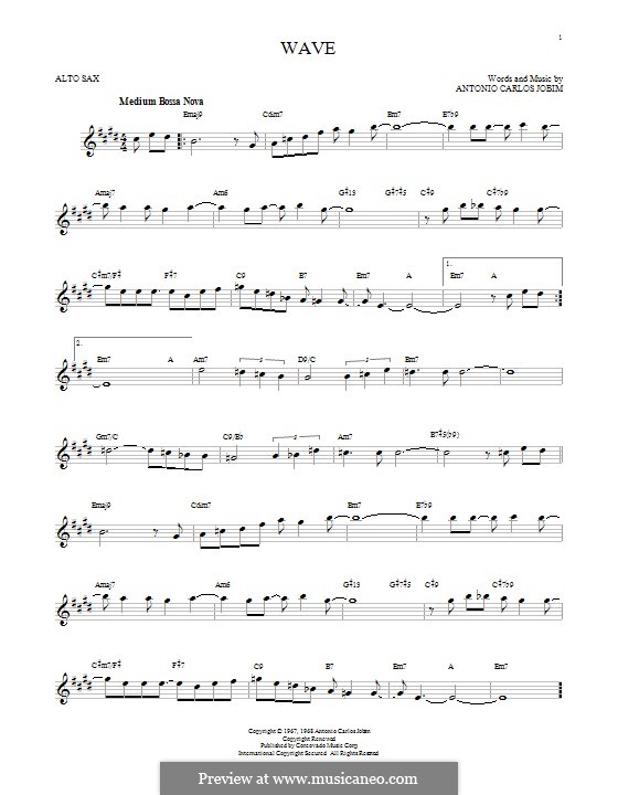Wave por A.C. Jobim Partituras on músicaNeo