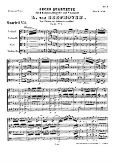 Quartet No.2 in G Major: partitura completa by Ludwig van Beethoven