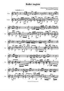 Ballet Anglois: For flute and guitar (with variations) by Johann Caspar Ferdinand Fischer
