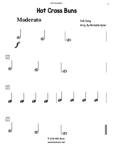 Hot Cross Buns: For beginning piano by folklore