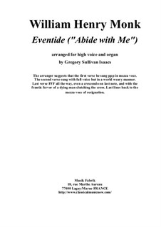 Abide with Me: For high voice and organ by William Henry Monk