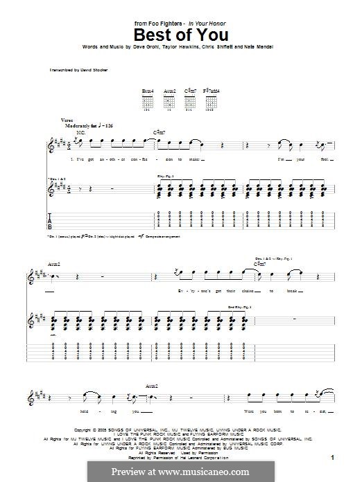 The Best of You (Foo Fighters): Para guitarra com guia by Christopher Shiflett, David Grohl, Nate Mendel, Taylor Hawkins