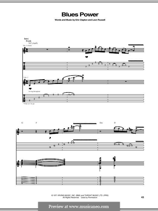 Blues Power: Para guitarra com guia by Eric Clapton, Leon Russell
