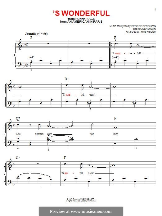 'S Wonderful: Para Piano by George Gershwin