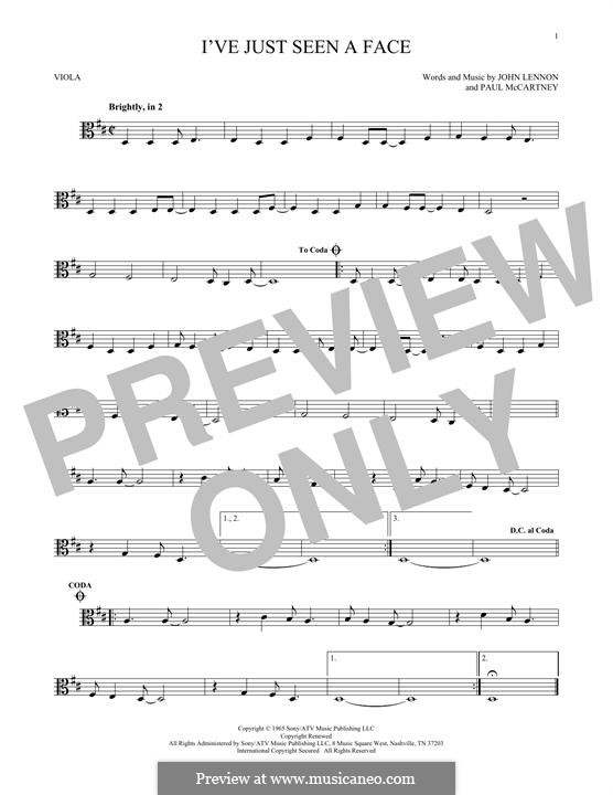 I've Just Seen a Face (The Beatles): para viola by John Lennon, Paul McCartney