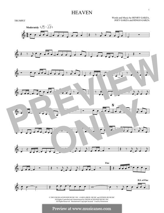 Heaven (Los Lonely Boys): para trompeta by Henry Garza, Joey Garza, Ringo Garza