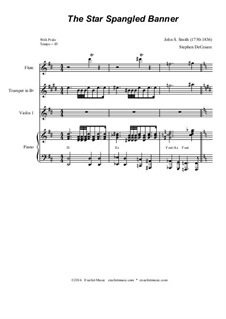 Instrumental version (quartet instruments): para quartetos de cordas by John Stafford Smith