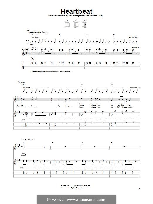 Heartbeat (Buddy Holly): Para guitarra com guia by Bob Montgomery, Norman Petty