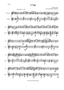 Gigue in A Minor: para clarinete e guitarra by William Byrd