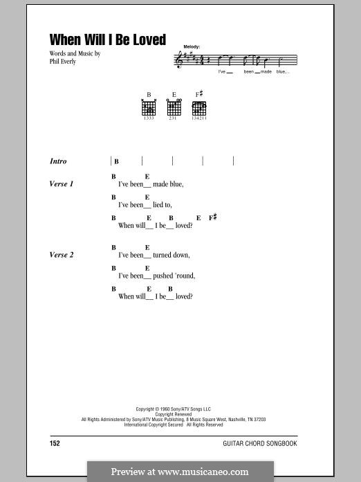 When Will I Be Loved? (The Everly Brothers): Letras e Acordes by Phil Everly