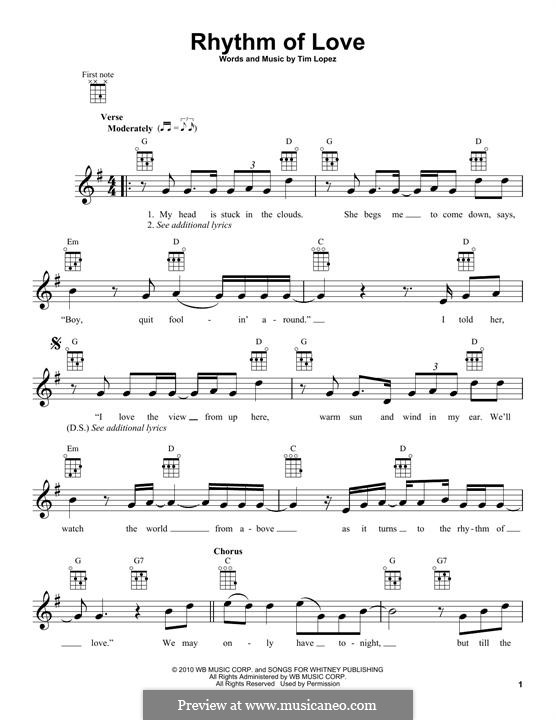 Rhythm Of Love (Plain White Ts): para ukulele by Tim Lopez