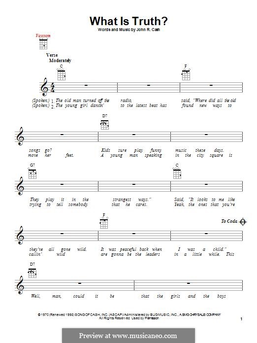 What Is Truth?: para ukulele by Johnny Cash