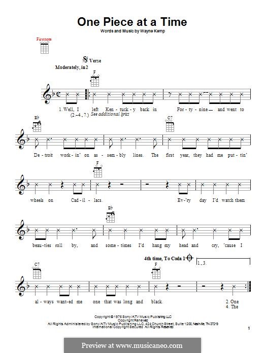 One Piece at a Time por W. Kemp Partituras on músicaNeo