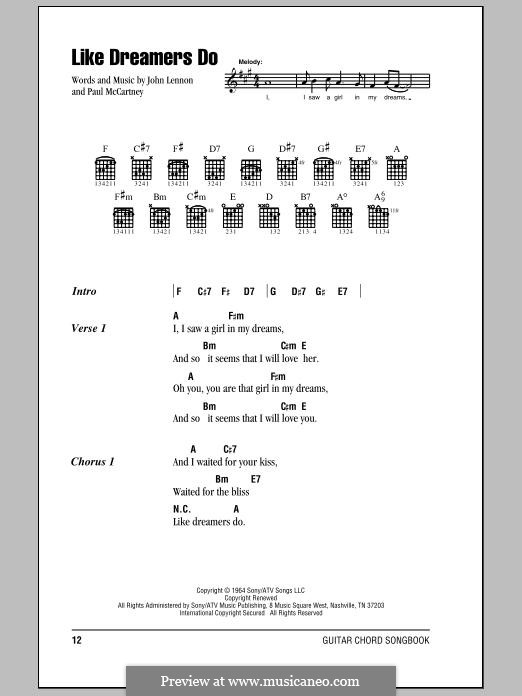Like Dreamers Do (The Beatles): Letras e Acordes by John Lennon, Paul McCartney