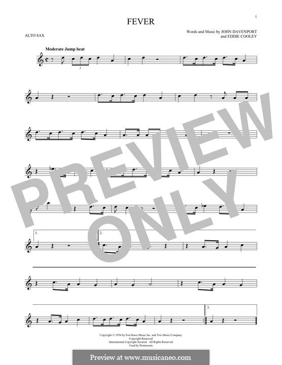 Fever: para Saxofone Alto by Eddie Cooley, John Davenport