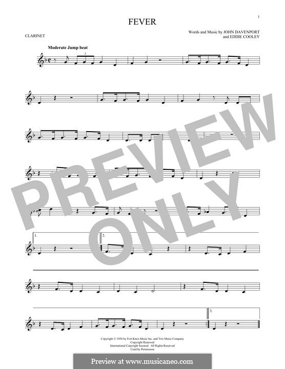 Fever: para clarinete by Eddie Cooley, John Davenport